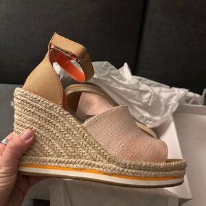 Tan Espadrille Wedge Sandals
